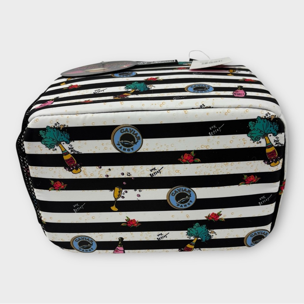 Betsey Johnson Caviar and Champagne Insulated Top Handle Lunch Tote Bag NWT - Picture 5 of 9